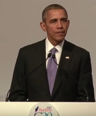 הנשיא אובמה במסיבת העיתונאים בנוגע למתקפת הטרור בפריז.